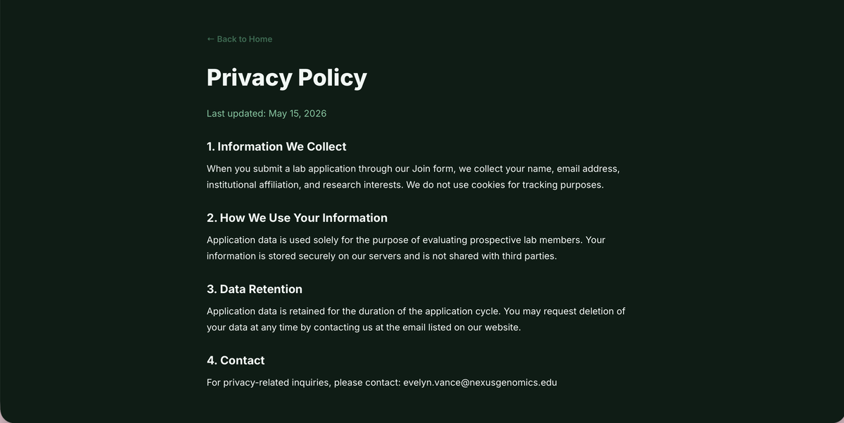 Nexus Privacy Policy